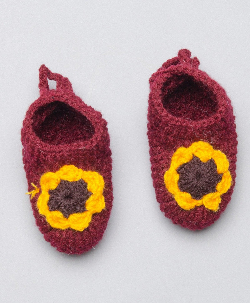 Sunflower Booties- Maroon - The Original Knit