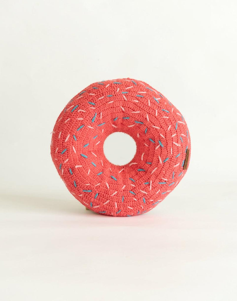 The Sweet Strawberry Donut Cushion- Pink - The Original Knit