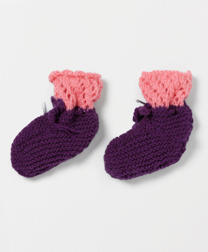 Handmade Socks- Burgundy & Pink - The Original Knit