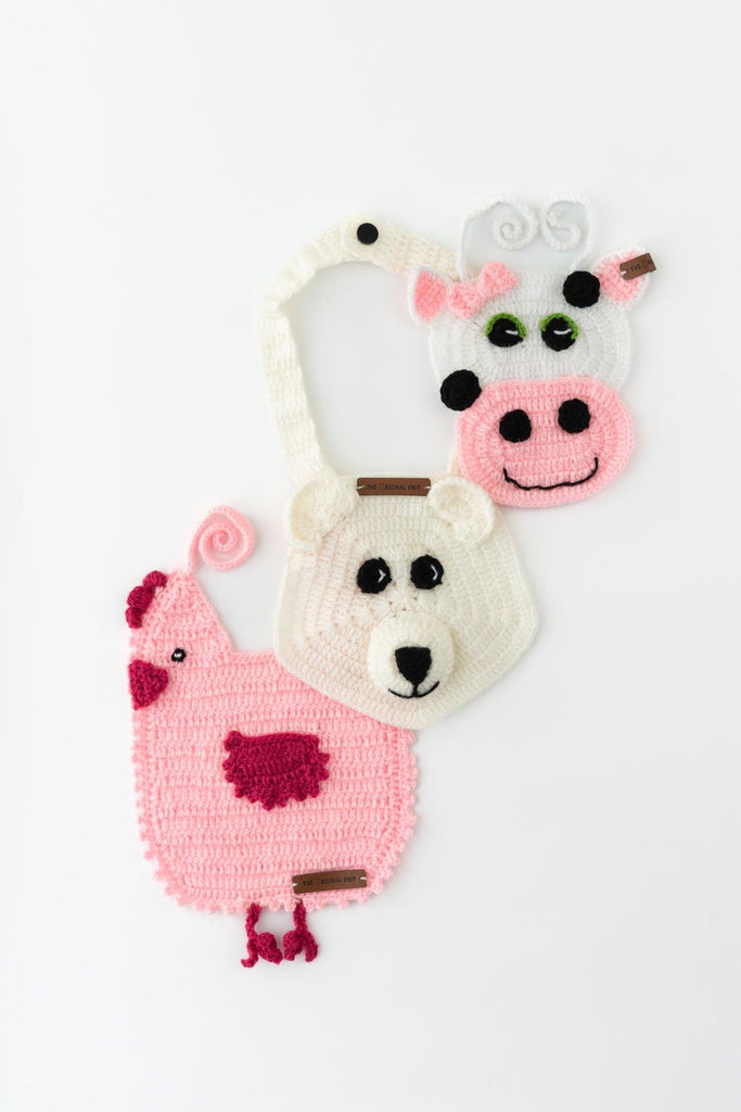 Cute & Giggly Handmade Pack of Bibs - The Original Knit