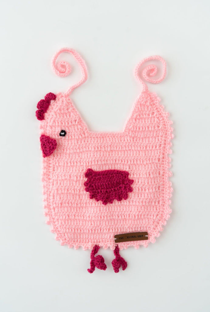 Hen Handmade Bib- Pink - The Original Knit