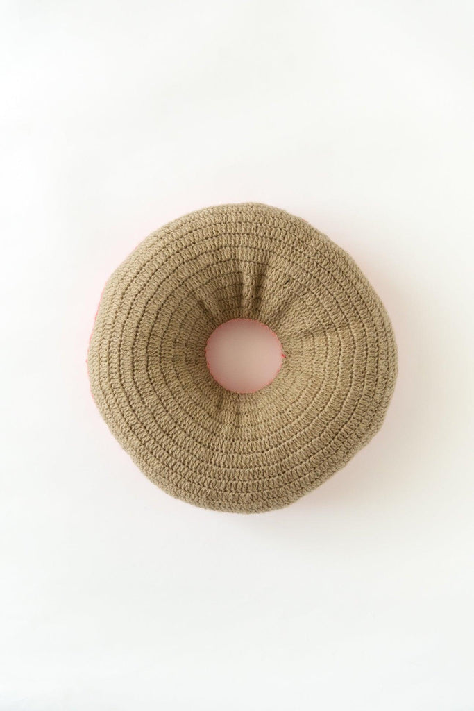 The Sweet Strawberry Donut Cushion- Pink - The Original Knit