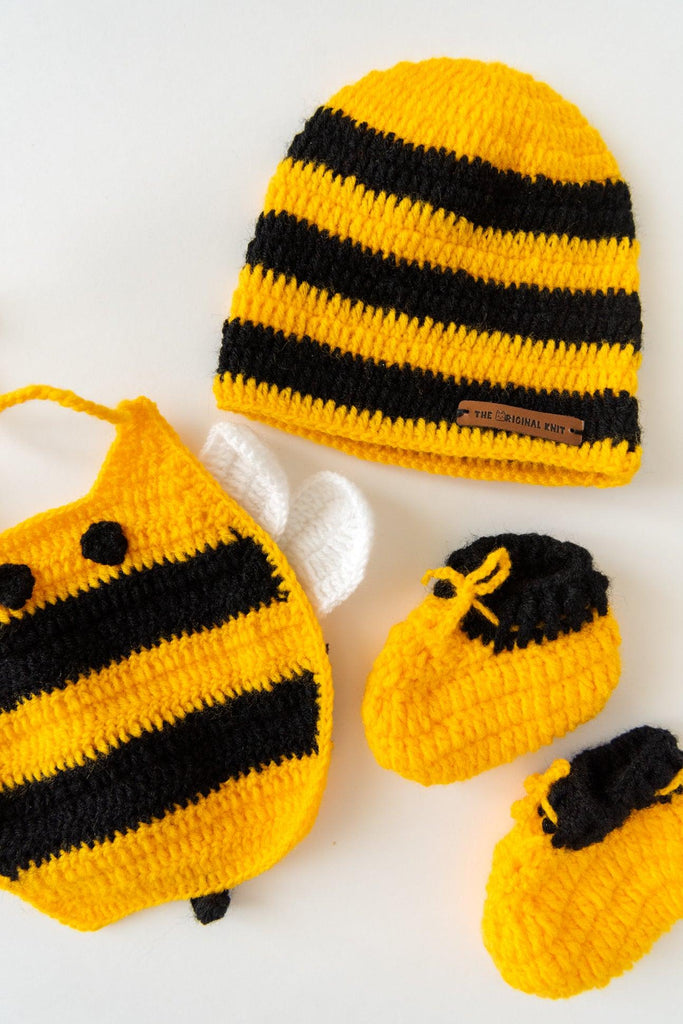 Curated Yellow & Black Bumble Bee Gift Box( Set Of 3) - The Original Knit