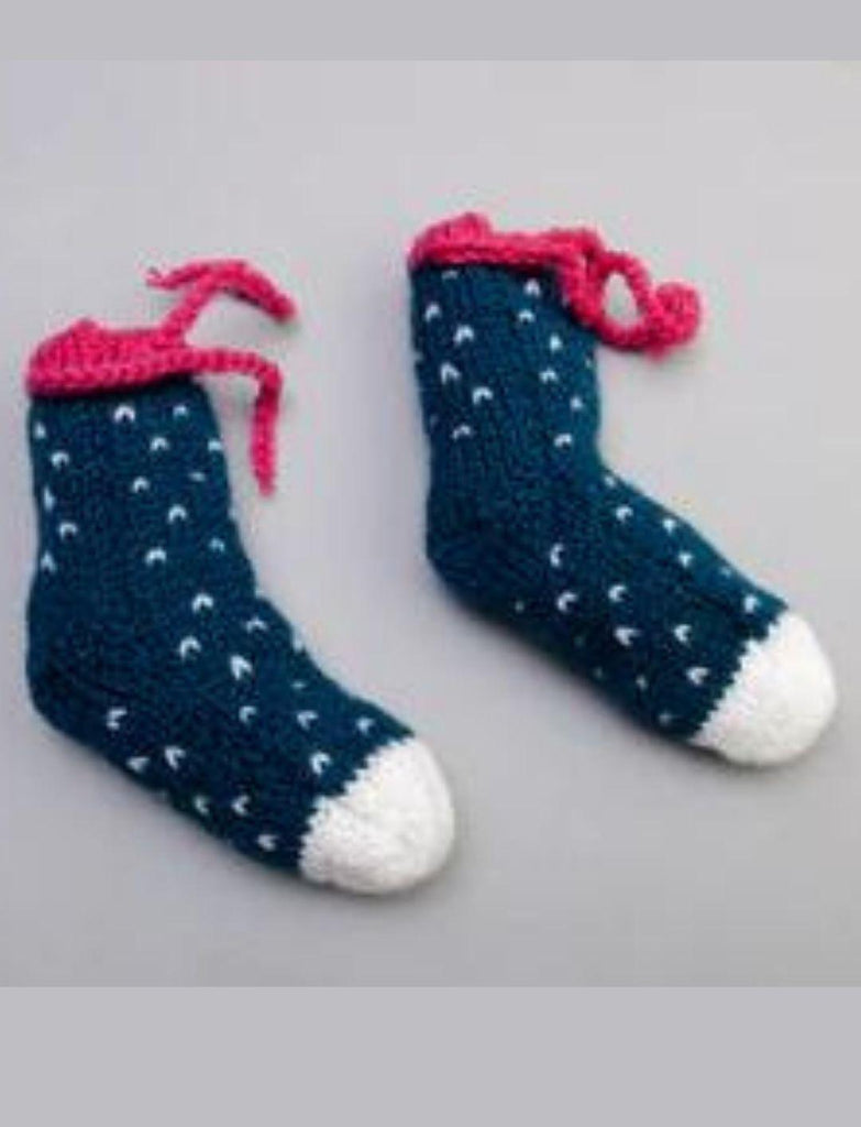 Handmade Socks- Blue & Magenta - The Original Knit