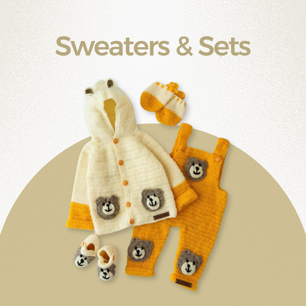 Hand Knitted Baby Woolen Sweaters & Sets