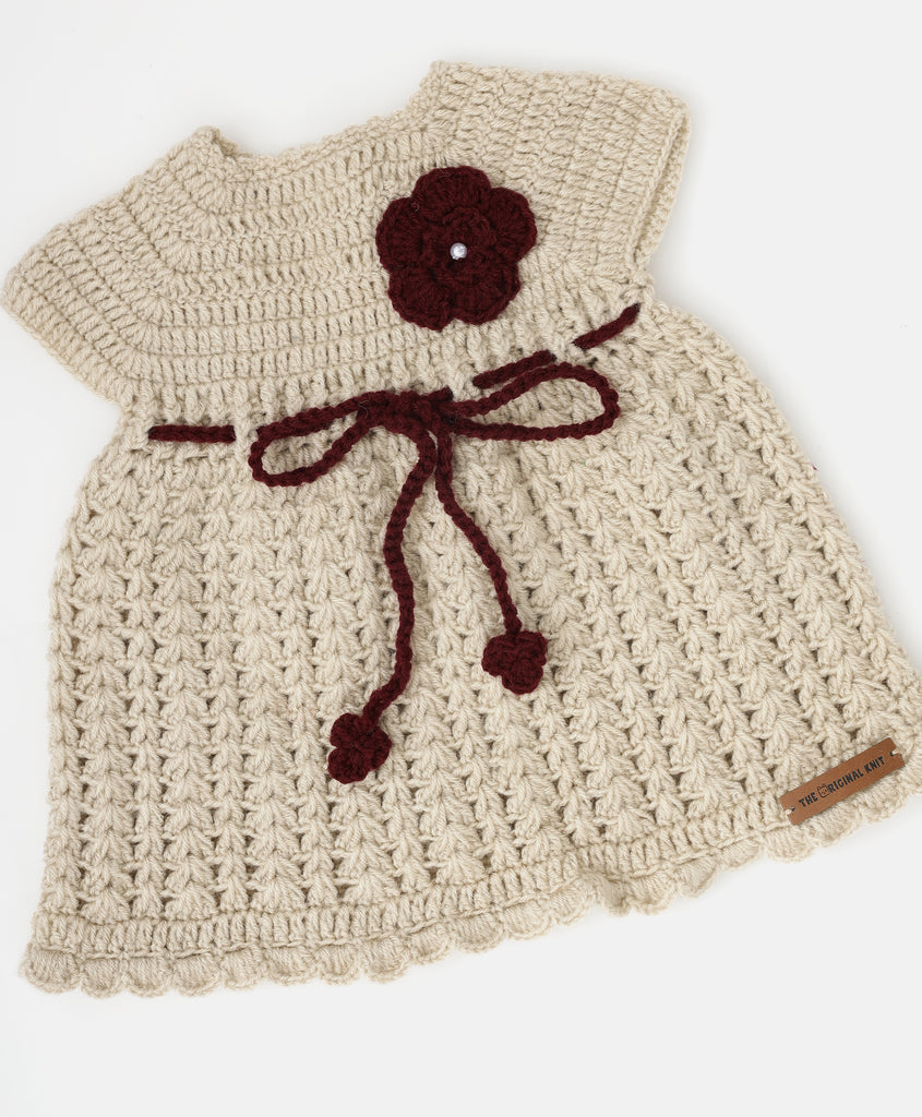 Handmade Fit & Flare Dress- Beige