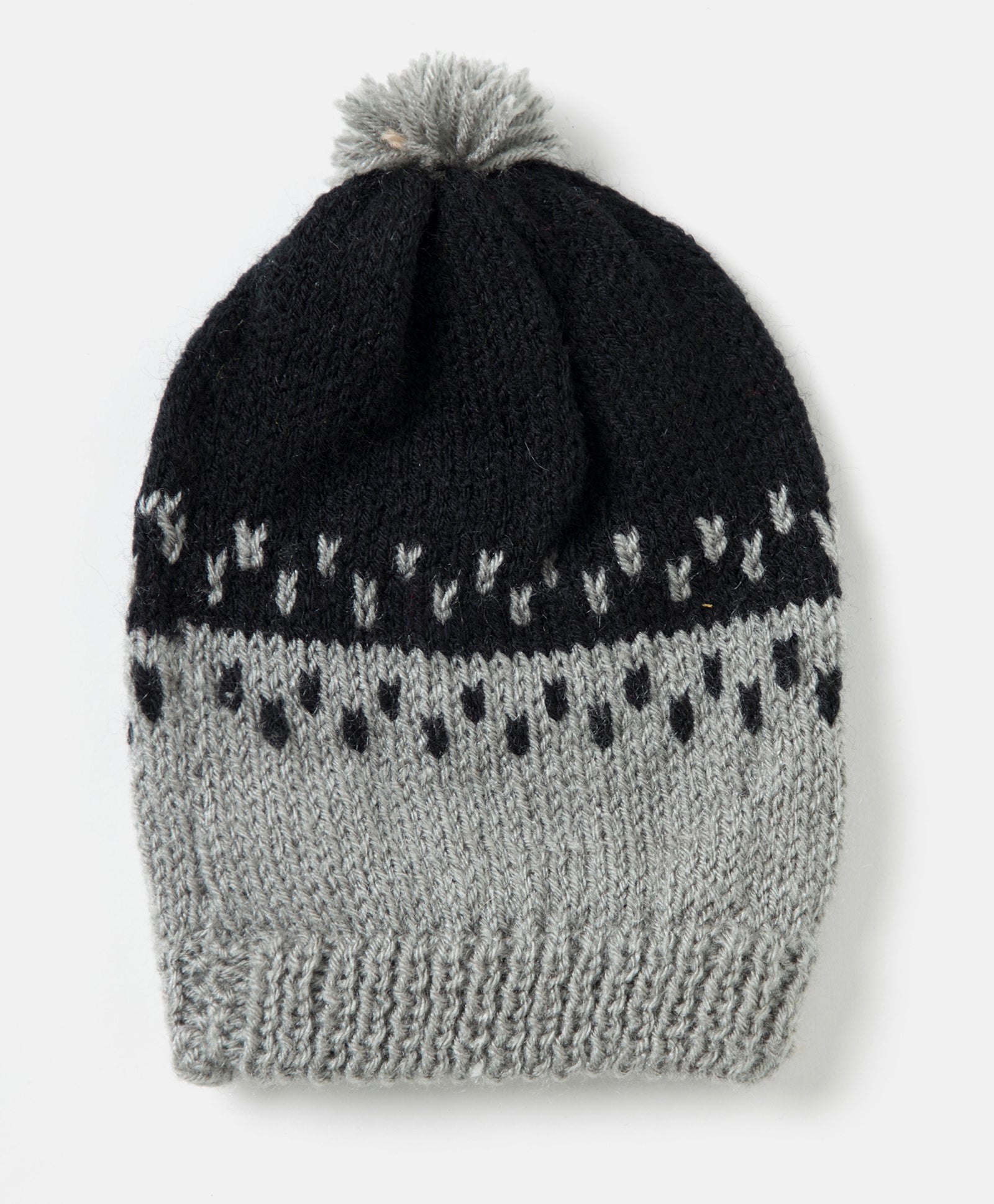 Handmade Cap Handmade Self Design Cap- Grey & Black โ The Original Knit