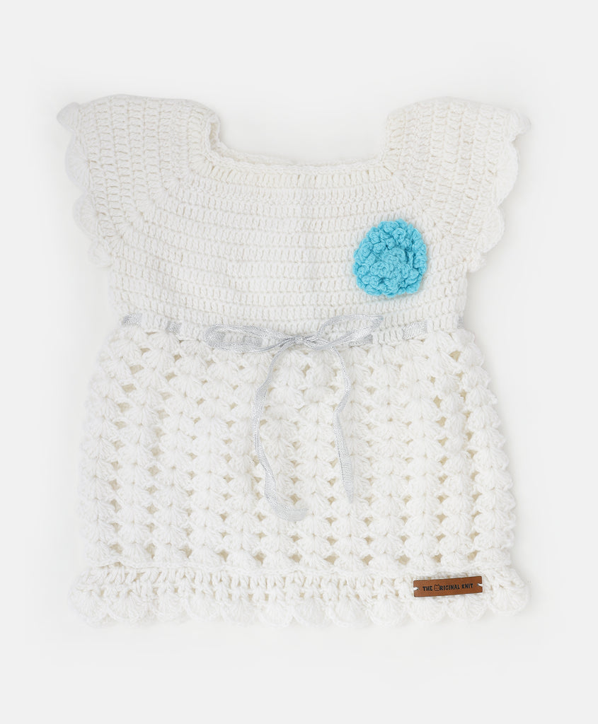 Handmade Big Flower Dress- White