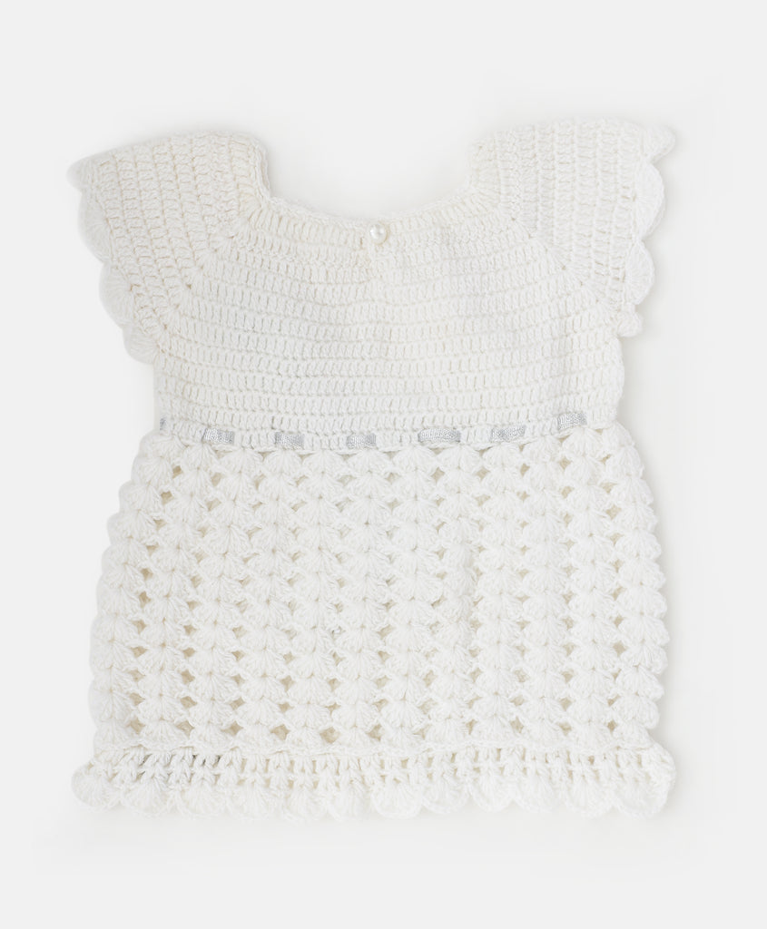 Handmade Big Flower Dress- White