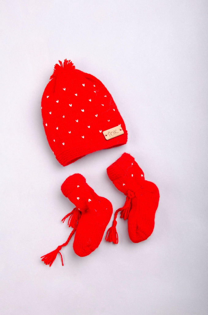Handmade Cap & Socks- Red - The Original Knit
