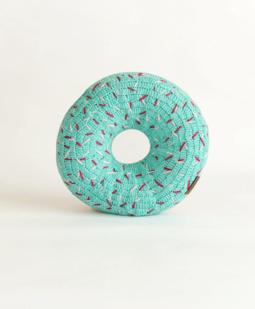 The Minty Pistachio Donut Cushion- Turquoise - The Original Knit
