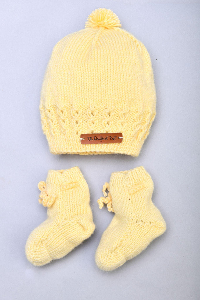 Handmade Cap & Socks- Light Yellow - The Original Knit