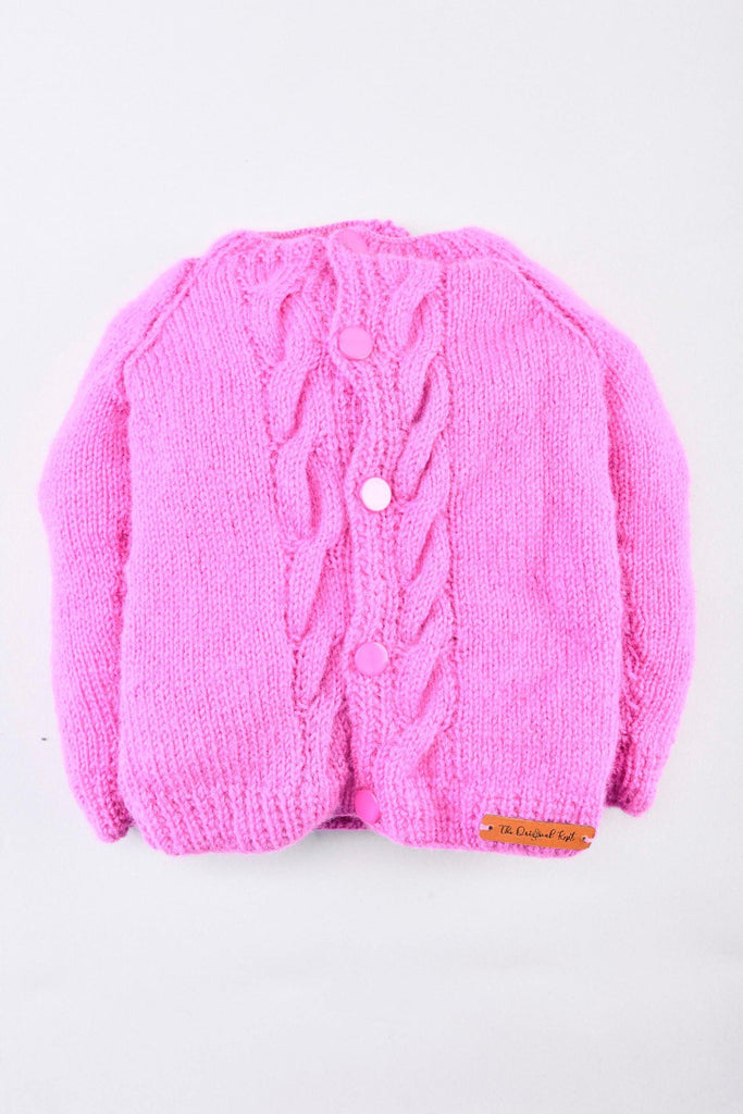 Handmade Cable Design Sweater- Mauve - The Original Knit