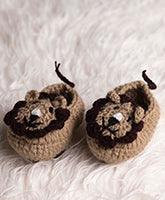 Lion Handmade Booties- Beige