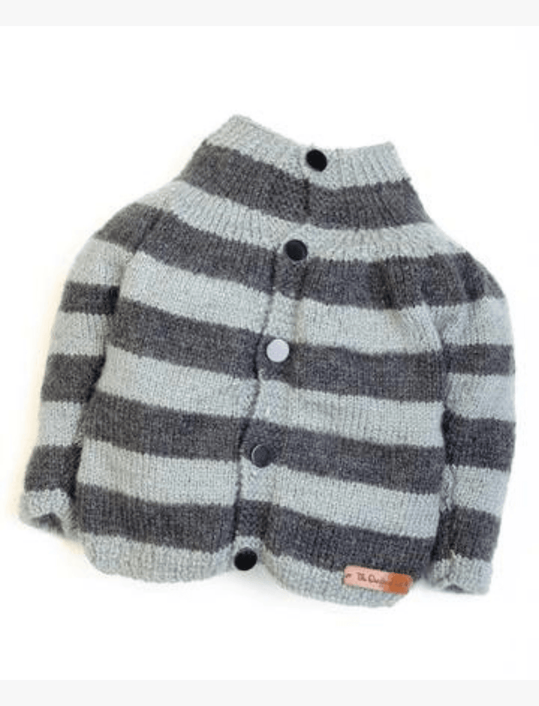 Handmade Striped Sweater- Grey