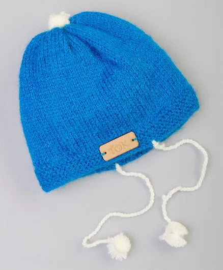 Knitted Drawstring Cap - Blue - The Original Knit