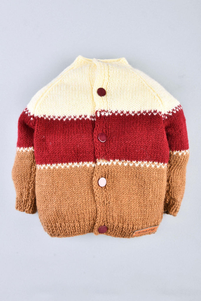 Handmade ColourBlocked Sweater- Maroon & Brown - The Original Knit