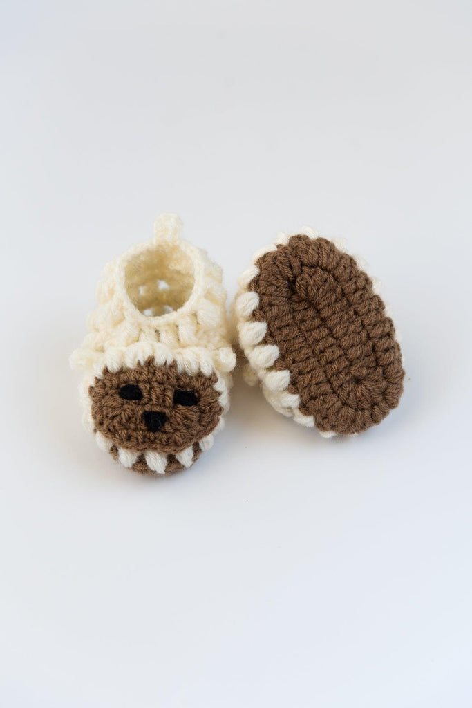 Sheep Crochet Booties- Off White - The Original Knit