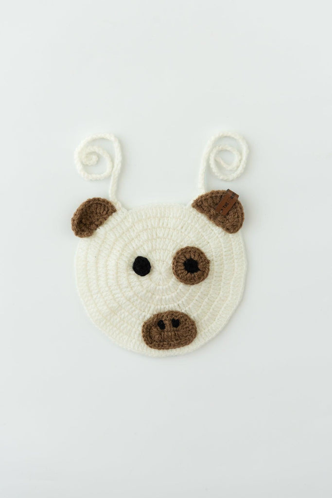 Handmade Puppy Bib- Cream - The Original Knit