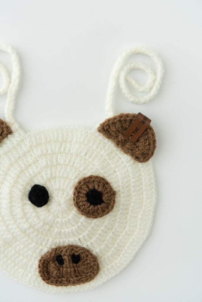 Handmade Puppy Bib- Cream - The Original Knit