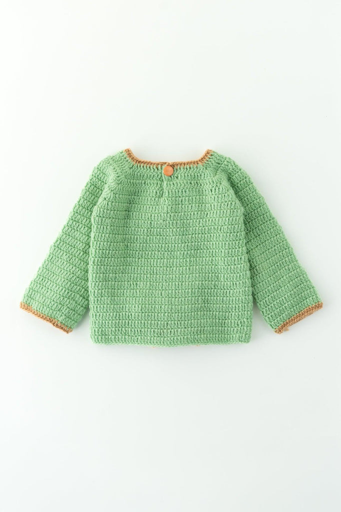 Monkey Design Handmade Sweater Set- Light Green - The Original Knit