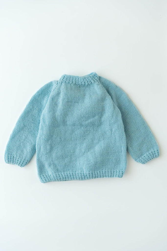 Elephant Patch Handmade Sweater Set- Ice Blue - The Original Knit