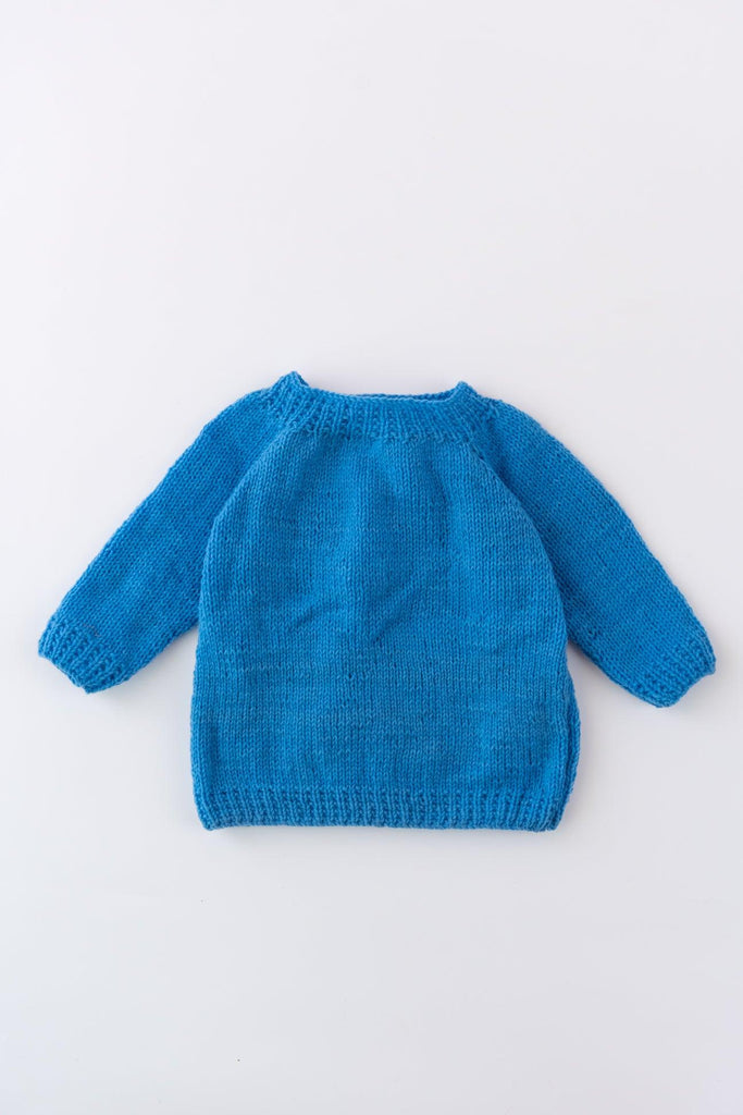 Elephant Patch Handmade Sweater Set- Blue - The Original Knit