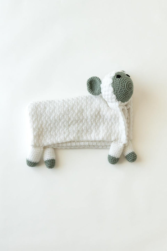 Handmade Sheep Crochet Blanket- White & Grey - The Original Knit