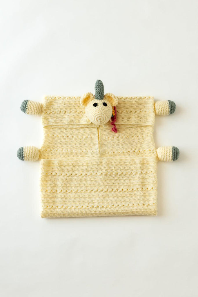 Handmade Unicorn Crochet Blanket- Off White - The Original Knit
