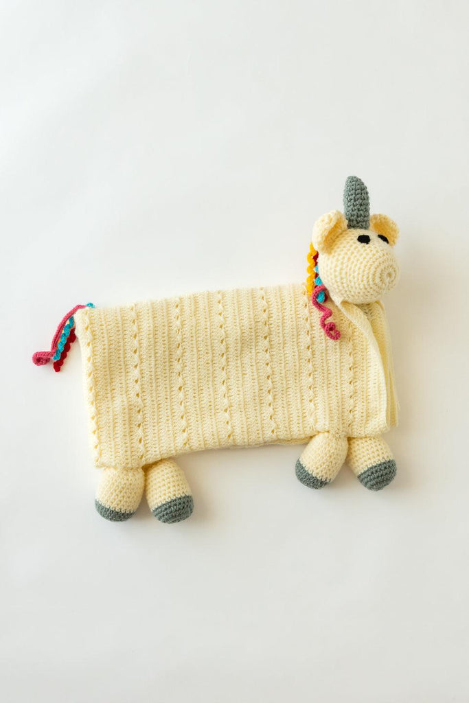 Handmade Unicorn Crochet Blanket- Off White - The Original Knit