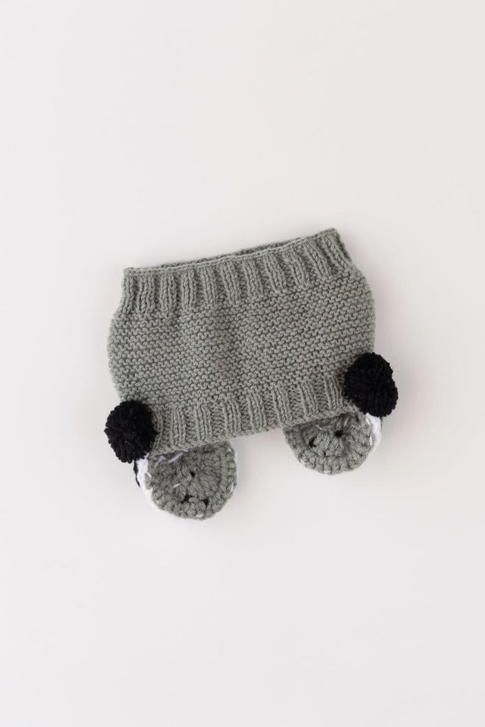 Panda design Knitted Ear warmer- Grey - The Original Knit