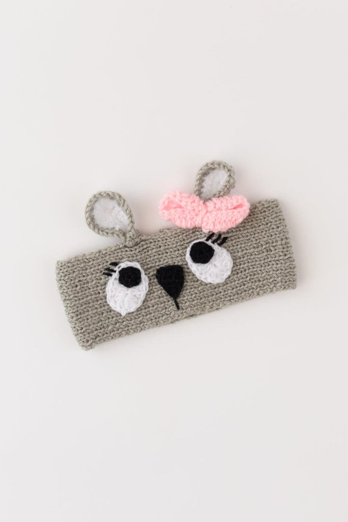 Tiny Bow Knitted Ear Warmer- Grey - The Original Knit