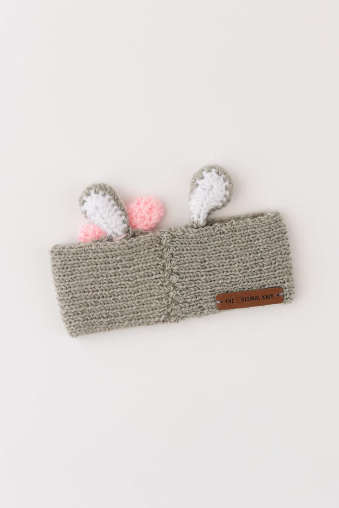 Tiny Bow Knitted Ear Warmer- Grey - The Original Knit