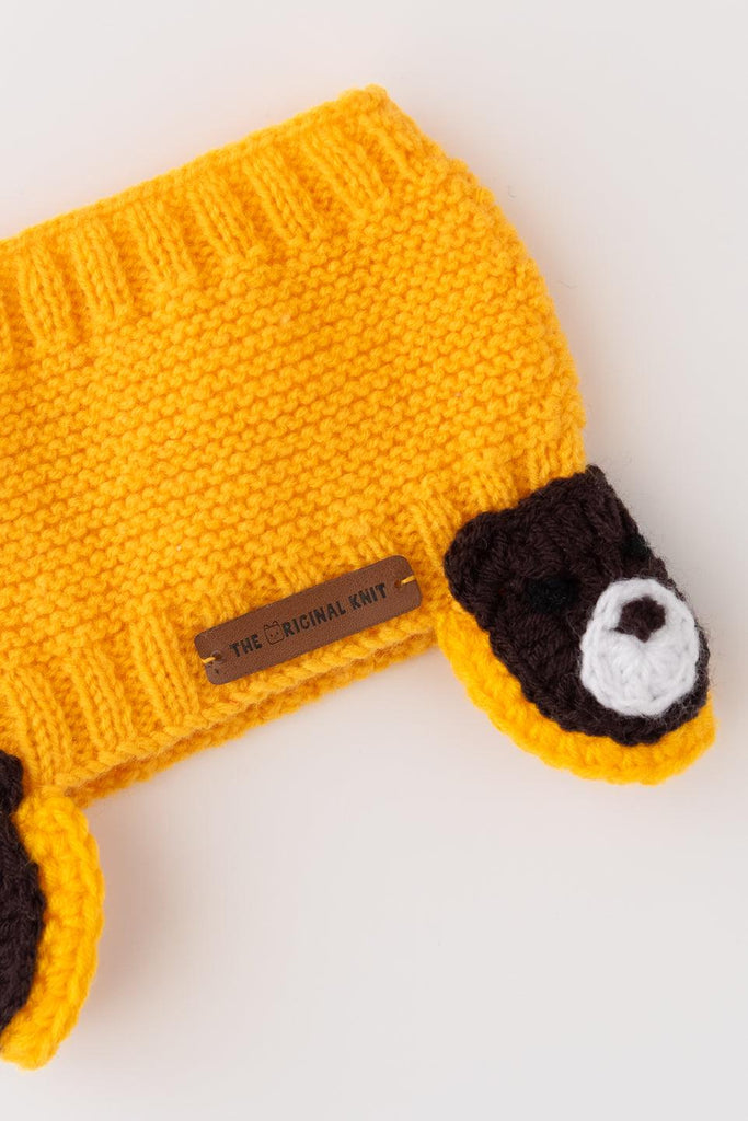 Teddy design Knitted Ear warmer- Yellow - The Original Knit