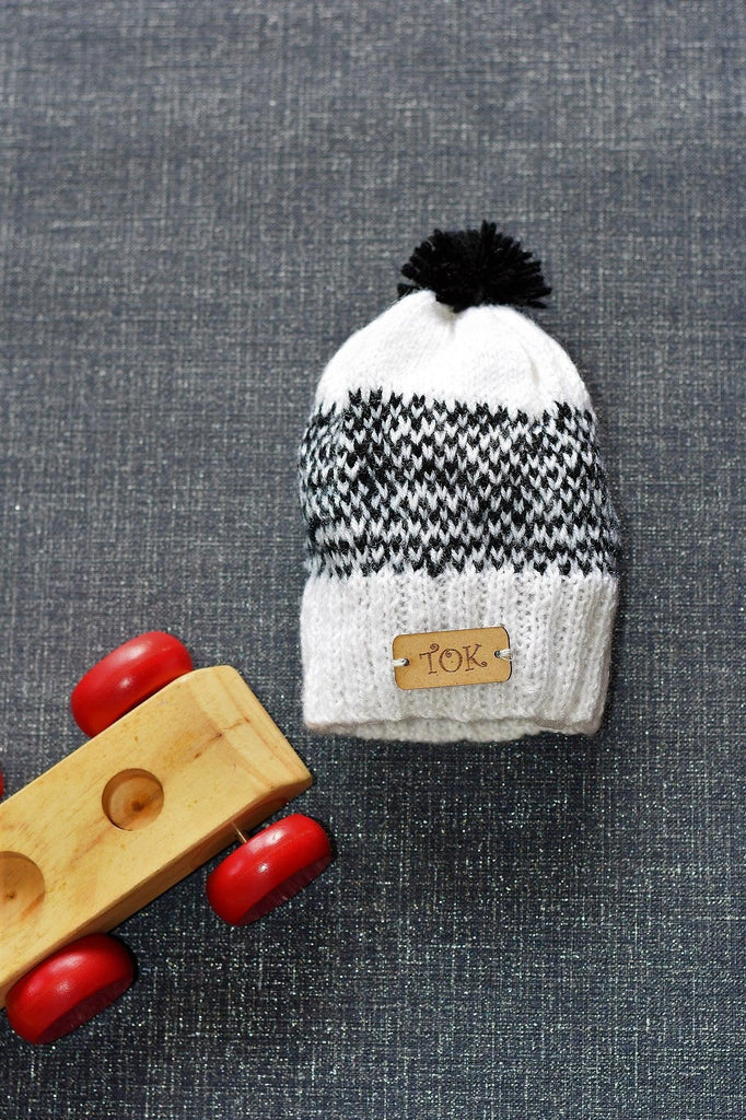 Knitted Cap- Black & White - The Original Knit