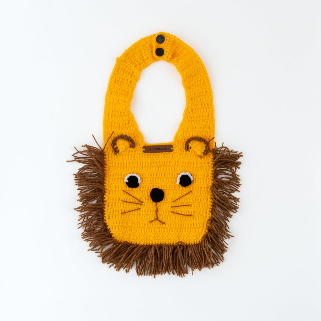 Tiger Handmade Bib- Yellow - The Original Knit