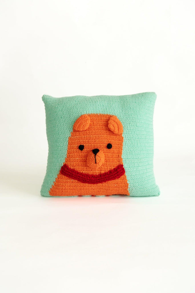 Teddy Cushion Cover- Turquoise - The Original Knit