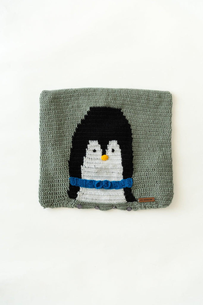 Penguin Cushion Cover- Grey - The Original Knit