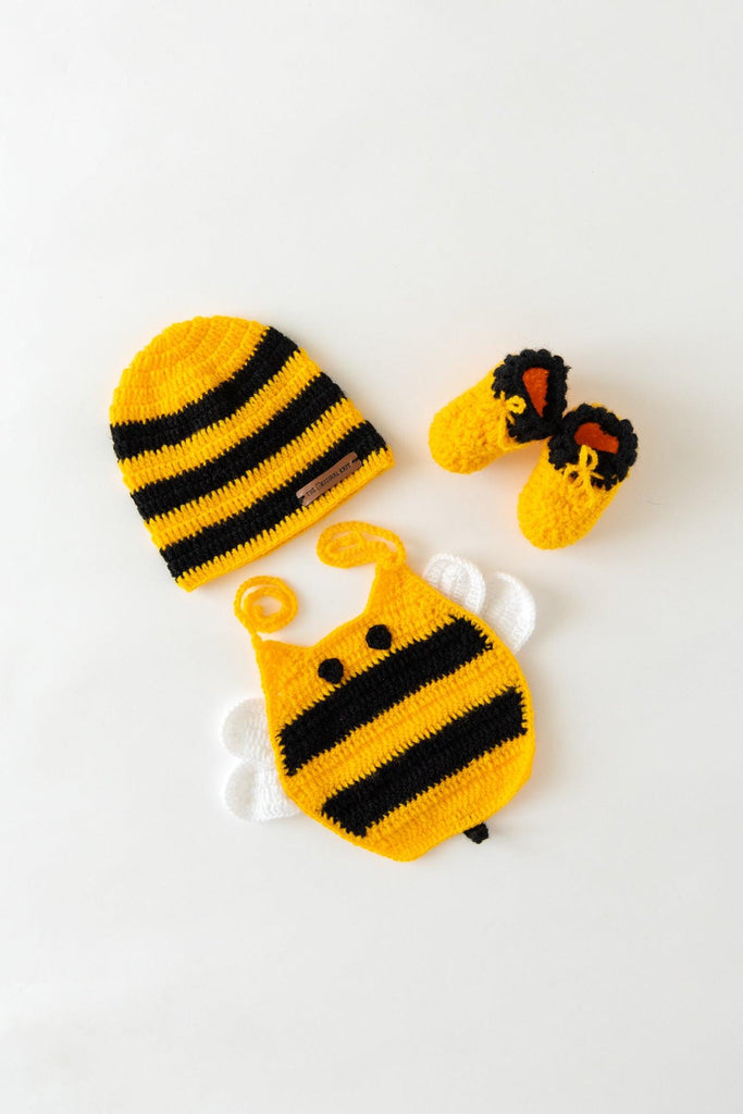 Curated Yellow & Black Bumble Bee Gift Box( Set Of 3) - The Original Knit