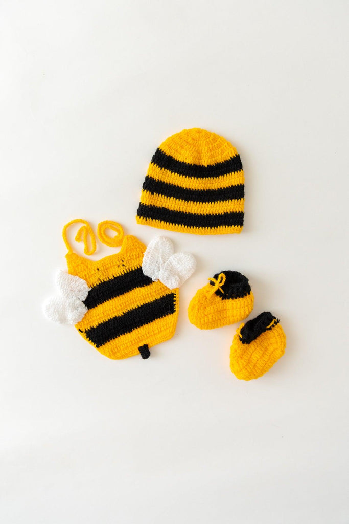 Curated Yellow & Black Bumble Bee Gift Box( Set Of 3) - The Original Knit
