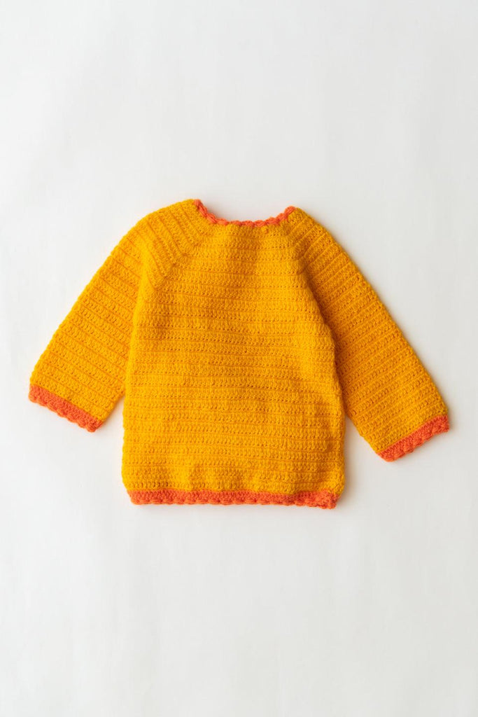 Handmade Lion Face Sweater Set- Yellow & Orange - The Original Knit