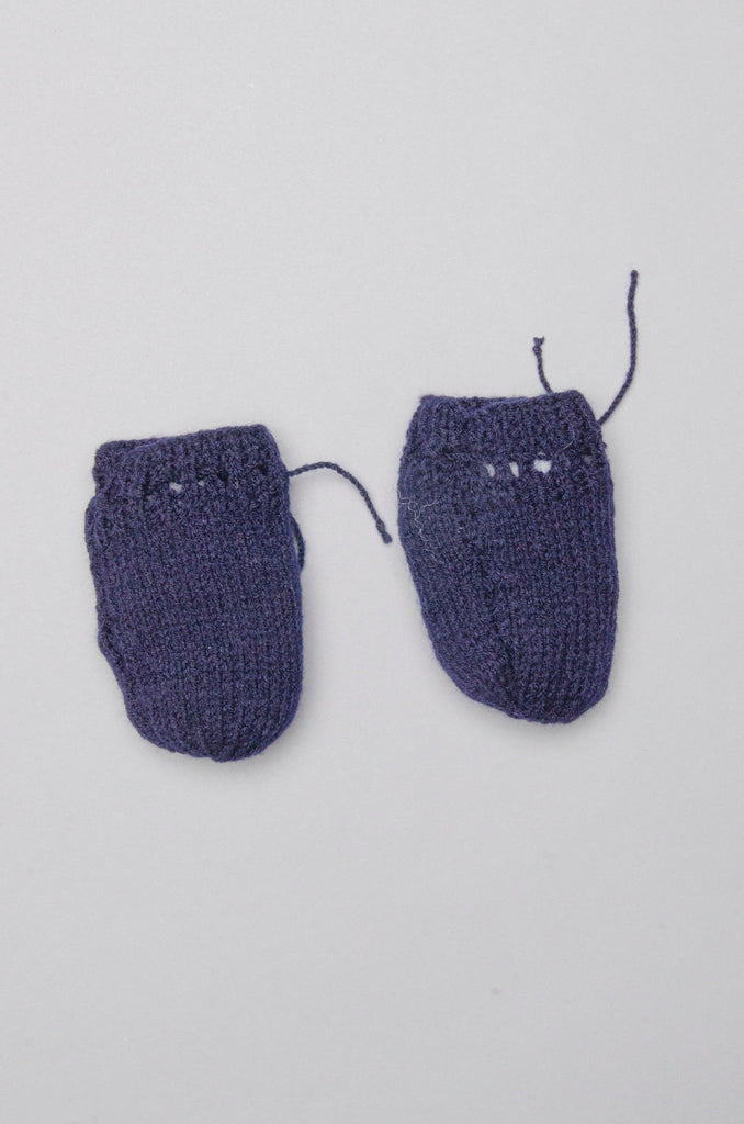 Handmade Solid Mittens- Navy Blue - The Original Knit