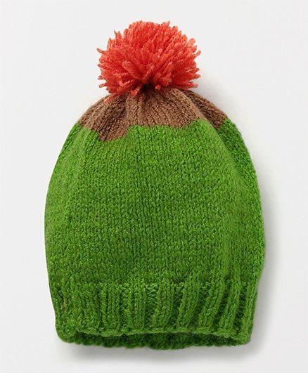 Handmade Dual Shaded Cap- Green & Orange - The Original Knit