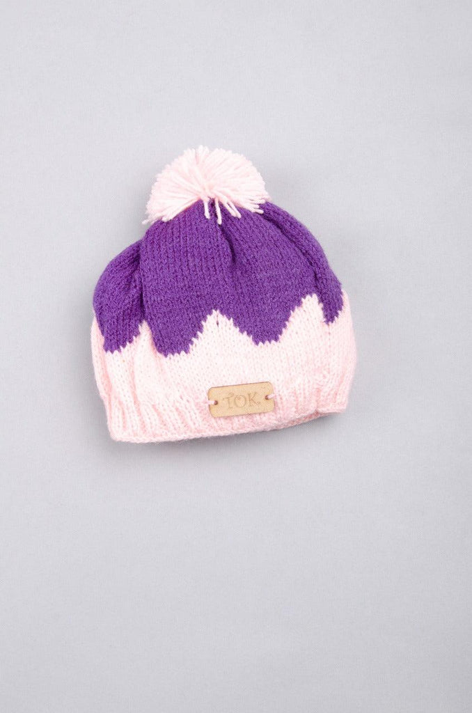 Knitted Dual Shaded Cap- Pink & Purple - The Original Knit