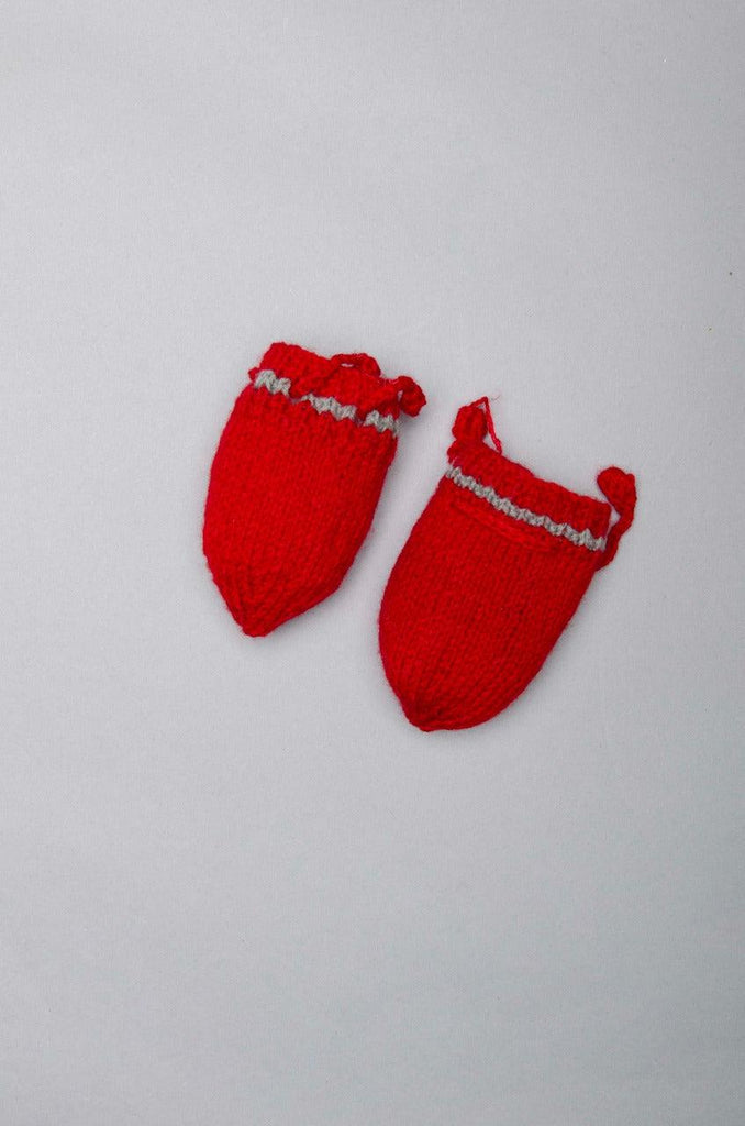 Handmade Solid Mittens- Red - The Original Knit