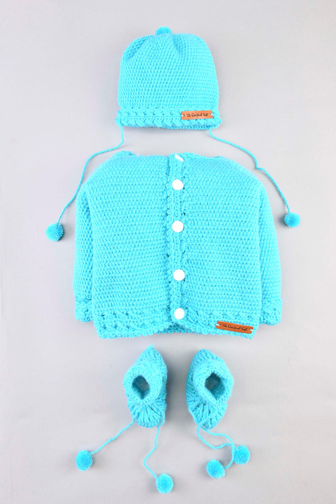Handmade Sweater Set- Blue - The Original Knit