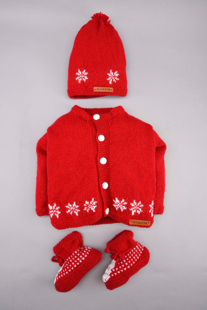 Handmade Sweater Set- Red - The Original Knit