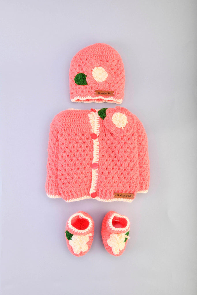 Flower Sweater Set- Peach - The Original Knit