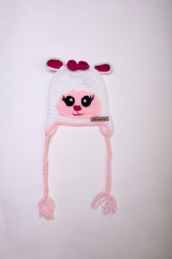 Sheep Handmade Cap- White