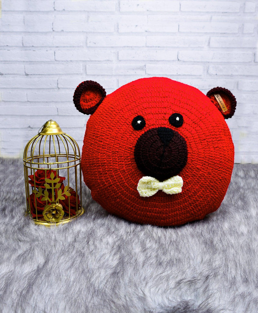 Round Bear Cushion- Red